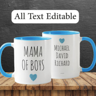 Mama of Boys Custom Names - Heartfelt Gift for Mom Mug