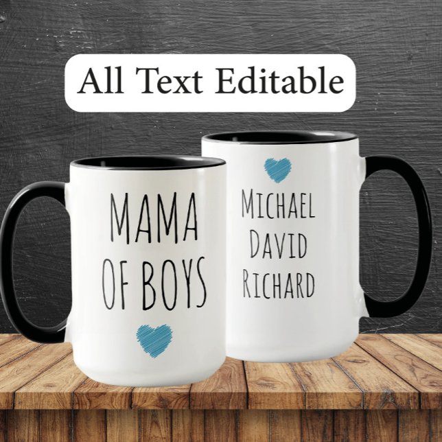 Mama of Boys Custom Names - Heartfelt Gift for Mum Mug (Creator Uploaded)