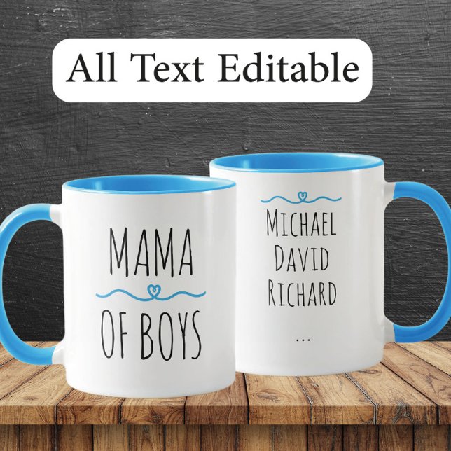 Mama of Boys Custom Names - Heartfelt Gift for Mum Mug (Creator Uploaded)