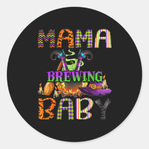 Mama Of Brewing Baby Halloween One Soky Mama  Classic Round Sticker
