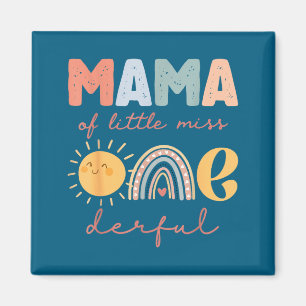 Mama Of Little Miss Onederful First Birthday Boho Magnet
