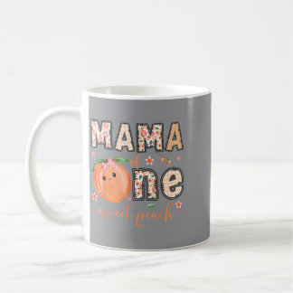 Mama Of One Sweet Peach 1st Birthday Girl Matching Coffee Mug