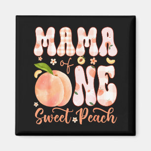 Mama of one sweet peach 1st birthday girl party magnet