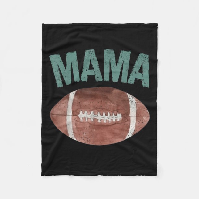Mama Of The 1 Year Old Football 1st Year Down Birt Fleece Blanket (Front)