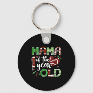 Mama Of The 1 Year Old Football First Birthday Boy Key Ring