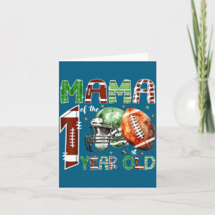 Mama Of The 1 Year Old Football Lover 1st Birthday Card