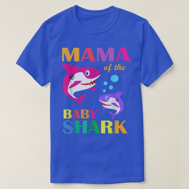 Mama Of The Baby Birthday Shark Mama Shark Mothers T-Shirt (Design Front)