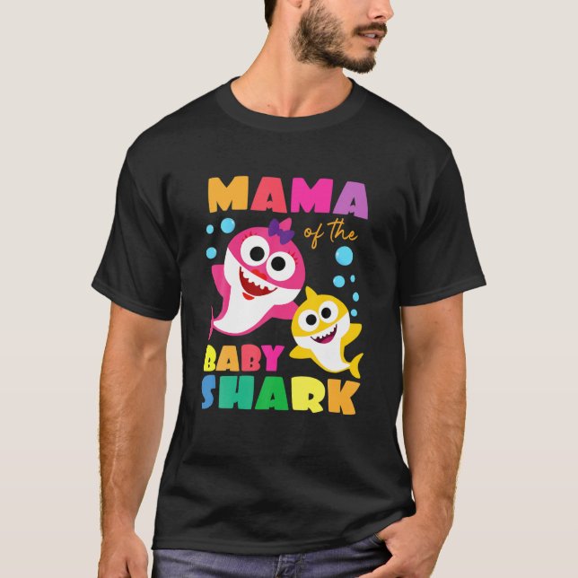 Mama Of The Baby Shark Birthday Mama Shark T-Shirt (Front)
