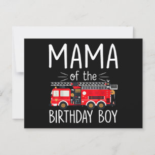 Mama of the Birthday Boy Fire Truck Firefighter Fa Postcard
