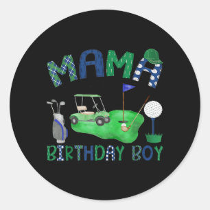 Mama of The Birthday Boy Hole in One Golf Lover Classic Round Sticker