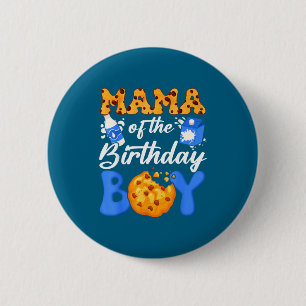 Mama Of The Birthday Boy Milk And Cookies 1st Birt 6 Cm Round Badge