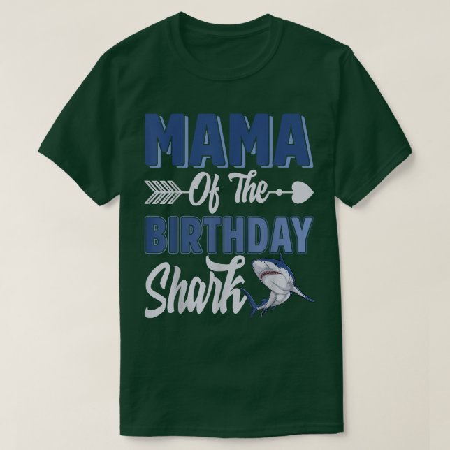 Mama Of The Birthday Boy Shark Ocean Matching Fami T-Shirt (Design Front)
