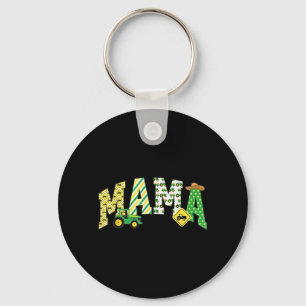 Mama of The Birthday Boy Tractor Farm Trucks Key Ring