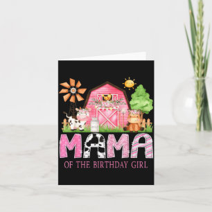 Mama Of The Birthday Girl 1st Birthday Nk Cow Farm Card