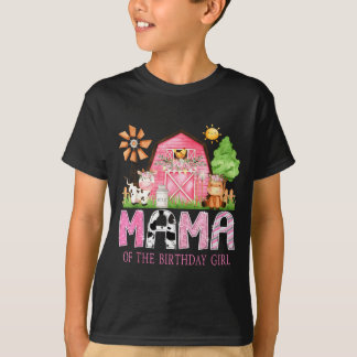 Mama Of The Birthday Girl 1st Birthday Nk Cow Farm T-Shirt