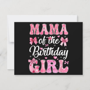 Mama Of The Birthday Girl Family Pink Coquette Bow