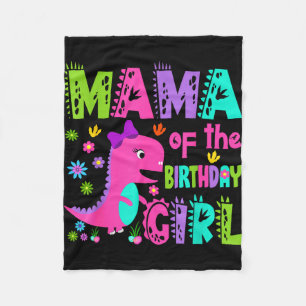 Mama of the birthday girl saurus rex dinosaur fleece blanket