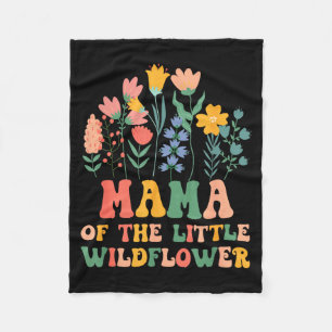Mama of the little wildflower baby birthday party fleece blanket