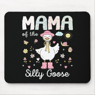 Mama of the silly goose 1st birthday girl family mouse pad
