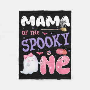 Mama Of The Spooky One 1st Birthday Halloween Pink Fleece Blanket