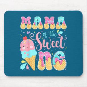 Mama of the sweet one ice cream 1st birthday girl mouse pad