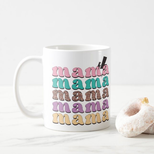  Mama Pattern Happy Mothers Day Mum Coffee Mug (With Donut)