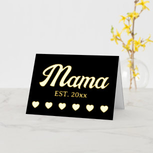 Mama personalised year custom text hearts foil greeting card