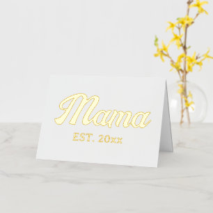 Mama personalised year custom text hearts foil greeting card