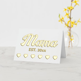 Mama personalised year custom text hearts foil greeting card