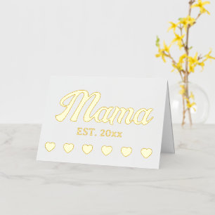 Mama personalised year custom text hearts foil greeting card