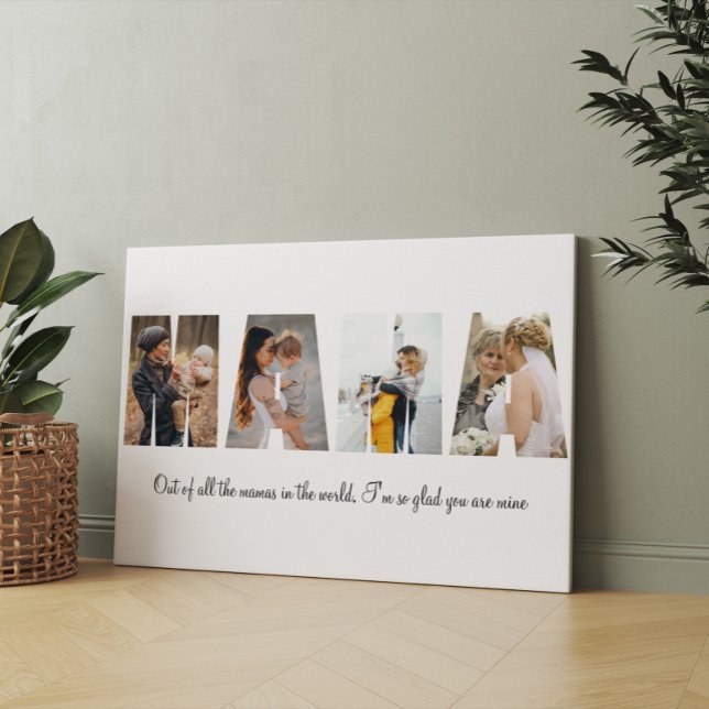 Mama Photo Collage 4 Photos | Mother's Day Gift Canvas Print (Creator Uploaded)