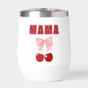 Mama Pink Bow and Red Cherries, coquette style