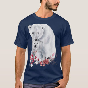 Mama Polar Bear and Baby Cub for Girls and Women T-Shirt