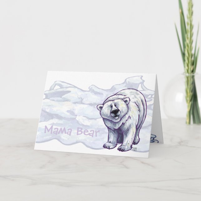 Mama Polar Bear Greeting Card (Front)