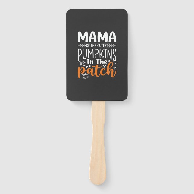 Mama Pumpkins Patch Halloween Design_1 Hand Fan (Front)