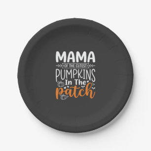 Mama Pumpkins Patch Halloween Design_1 Paper Plate