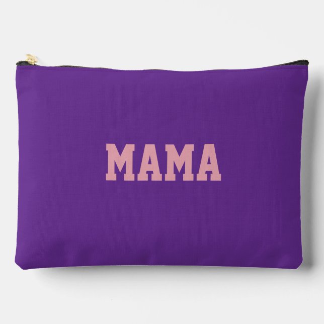 Mama Purple and Pink with Name Accessory Pouch (Front)