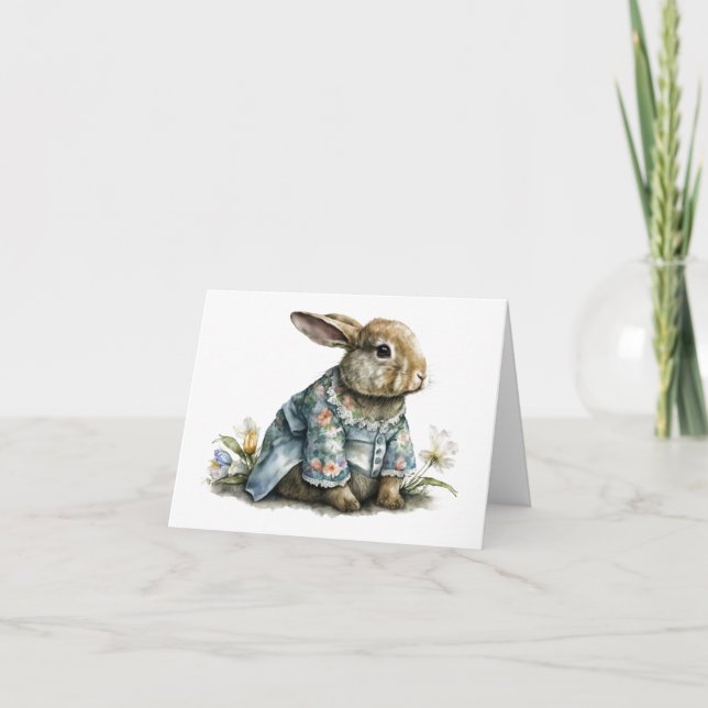 MAMA RABBIT BLANK GREETING CARD (Front)