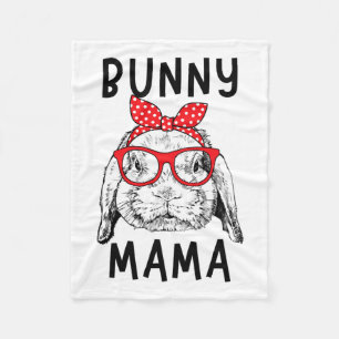 Mama Rabbit Mum Mother's Day Fleece Blanket