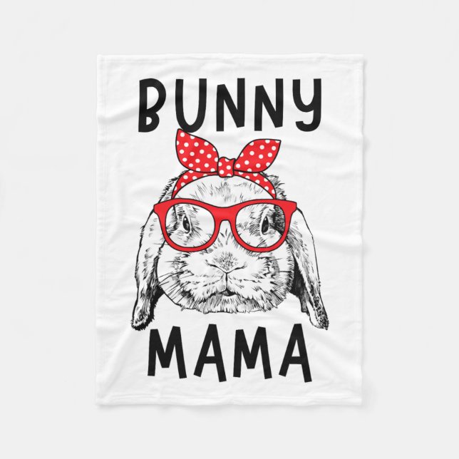 Mama Rabbit Mum Mother's Day  Fleece Blanket (Front)