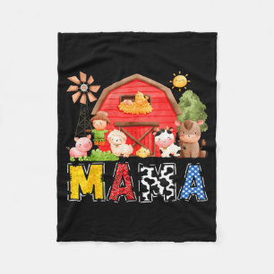 Mama Red Farm Cow Birthday Boy Matching Family Par Fleece Blanket