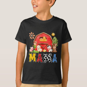 Mama Red Farm Cow Birthday Boy Matching Family Par T-Shirt