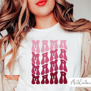 Mama Retro Lettering, Wavy Text, Mother's Day T-Shirt