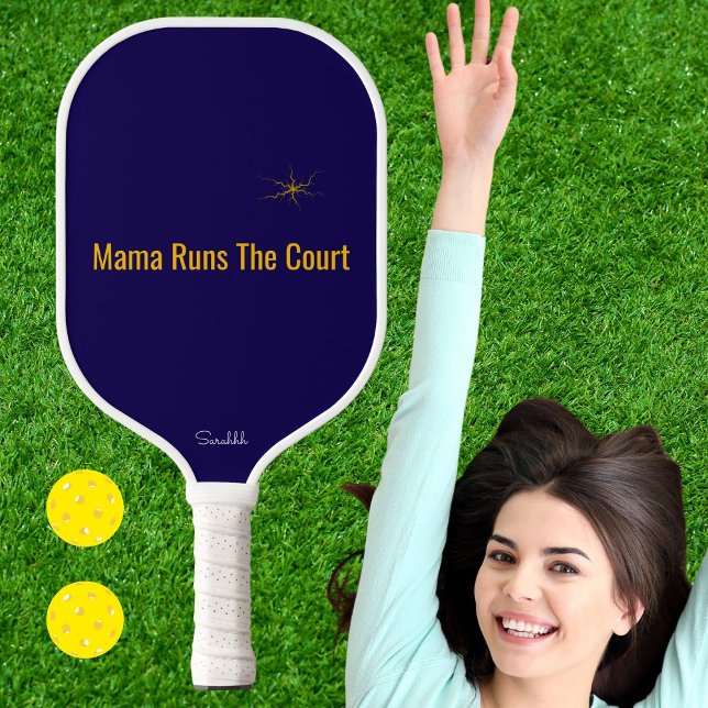 Mama Runs The Court Personalised Pickleball Mum Pickleball Paddle (Creator Uploaded)