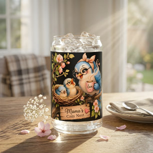 Mama’s Cosy Nest Black Drinkware Set Can Glass