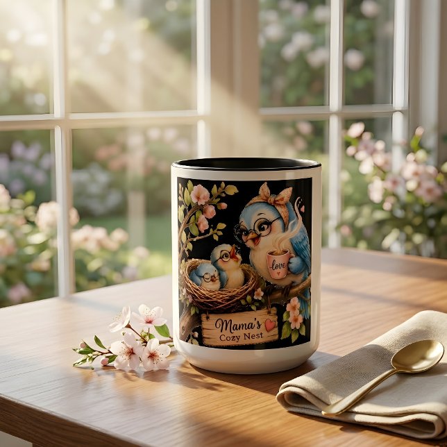 Mama’s Cosy Nest Black Mug  (Creator Uploaded)