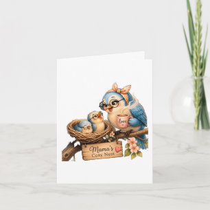 Mama’s Cosy Nest – Sweet Bird Family Greeting Card