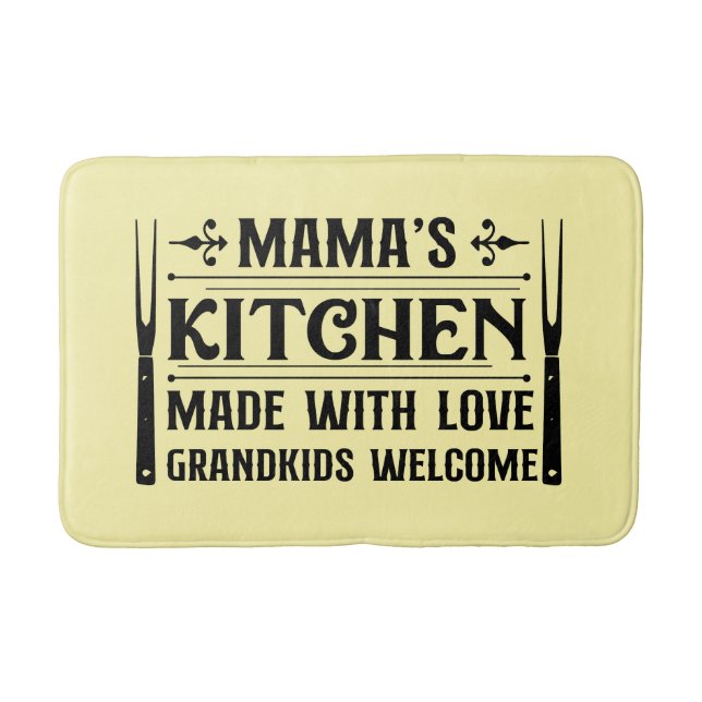 MAMA"S Kitchen word art  Bath Mat (Front)