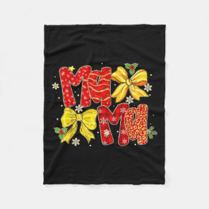 Mama Santa Christmas Family Matching Pajamas Xmas  Fleece Blanket