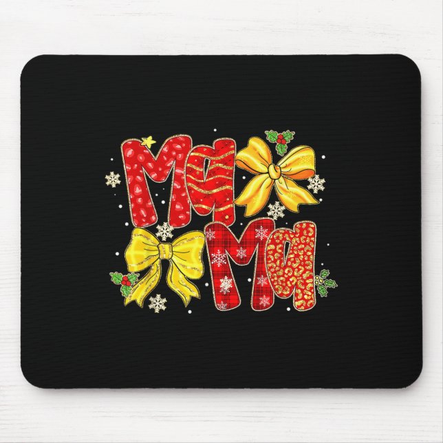Mama Santa Christmas Family Matching Pajamas Xmas  Mouse Pad (Front)